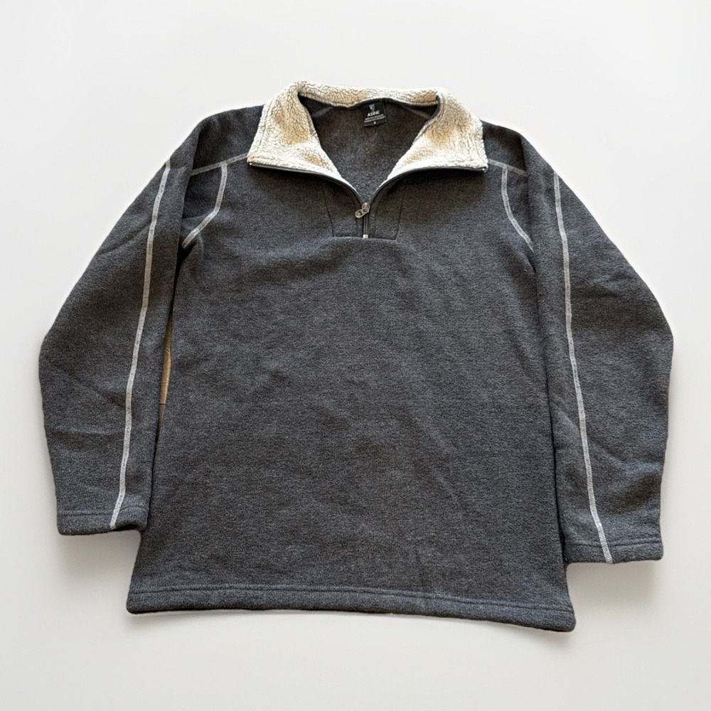 Kuhl Sweater Men's S Europa Alfpaca 1/4 Zip Pullover Gray Gorpcore